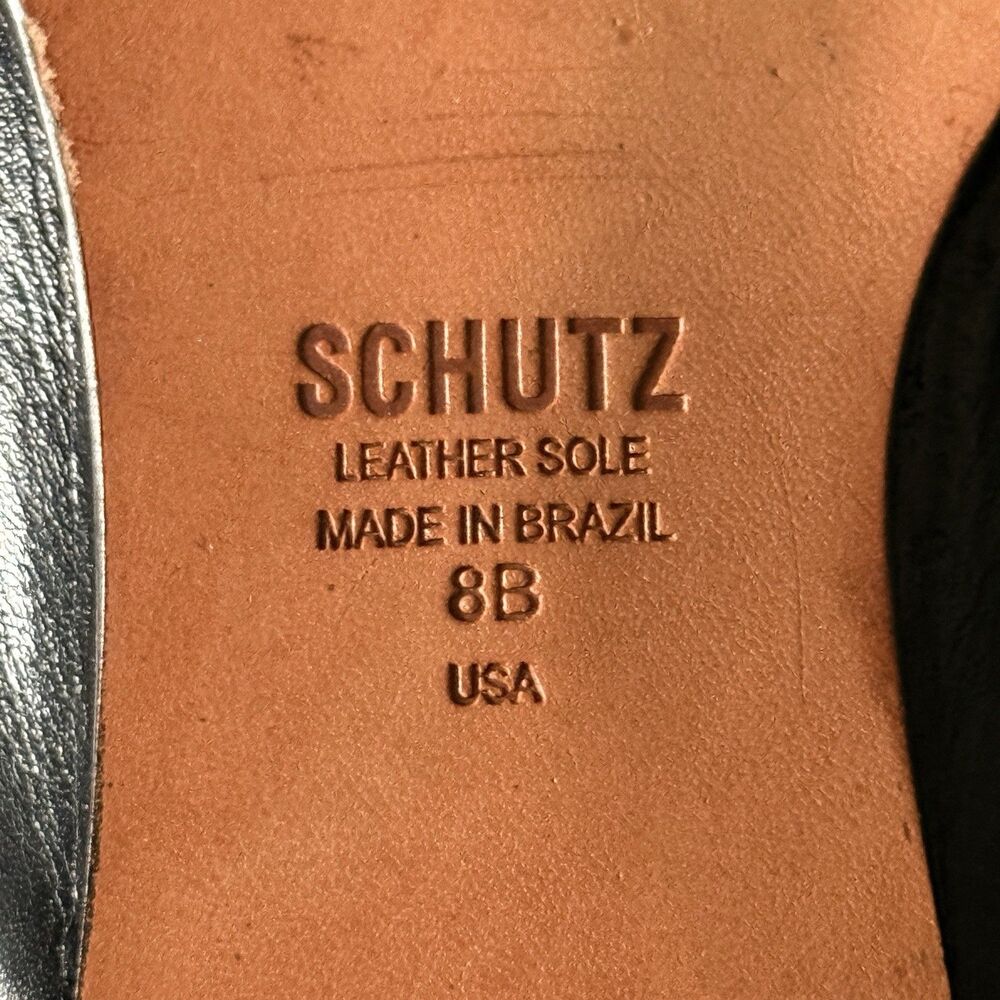 Schutz Black Studded Leather Mule Flats Pointed Toe Slip-On Women's US 8B - Picture 8 of 8